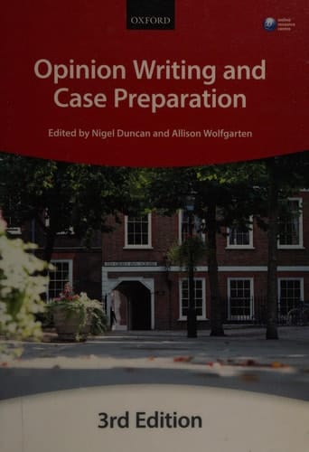 Opinion Writing and Case Preparation (Blackstone Bar Manual)