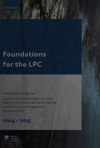 Foundations for the LPC 2014-15 (Legal Practice Course Guides)