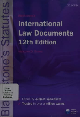 Blackstone's International Law Documents (Blackstone's Statute Series)