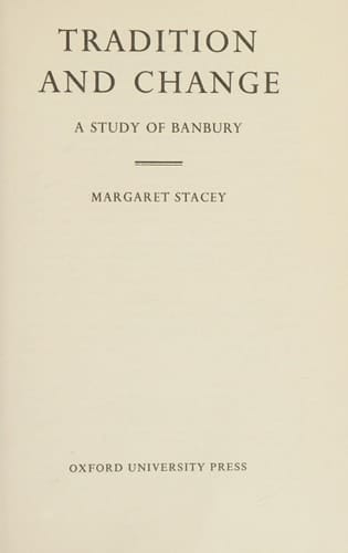 Tradition and Change: Study of Banbury