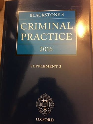 Blackstones Criminal 2016 Supplement 3