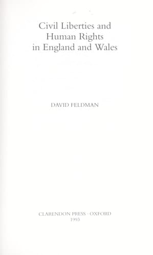 Civil Liberties and Human Rights in England and Wales
