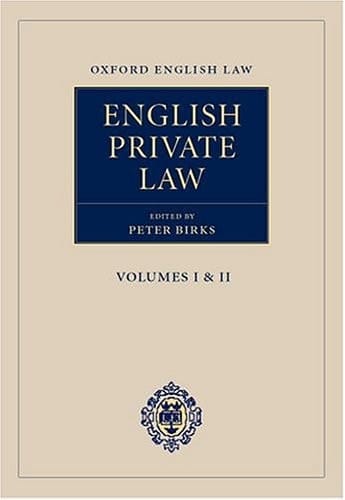 English Private Law: 2 Volumes plus the First Updating Supplement (Oxford Principles of English Law)