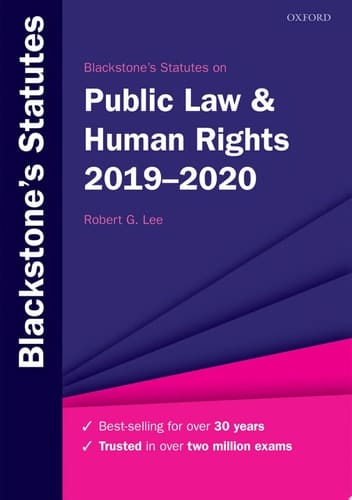 Blackstone's Statutes on Public Law & Human Rights 2019-2020 (Blackstone's Statute Series)