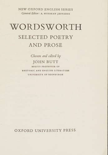 Selected Poetry and Prose (New Oxford English Series)