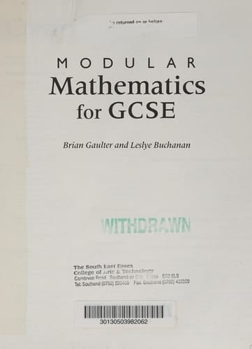 Modular Mathematics for GCSE