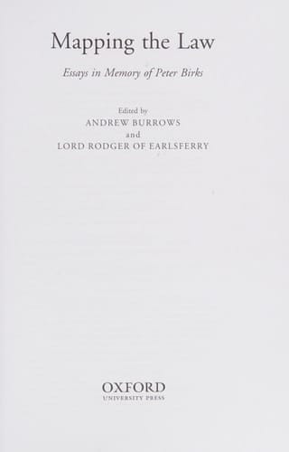 Mapping the Law: Essays in Memory of Peter Birks