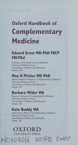 Oxford Handbook of Complementary Medicine (Oxford Handbooks Series)