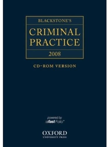 Blackstone's Criminal Practice 2008 CD-ROM