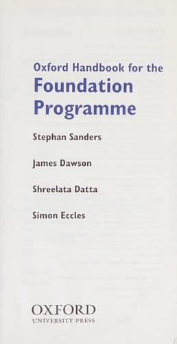 OXFORD HANDBOOK FOR THE FOUNDATION PROGRAMME.