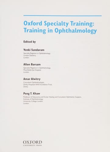 Training in Ophthalmology (Oxford Specialty Training)