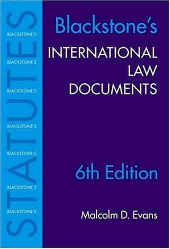 International Law Documents (Blackstone's Statute Book Series)