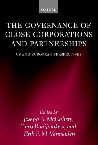 The Governance of Close Corporations and Partnerships: US and European Perspectives