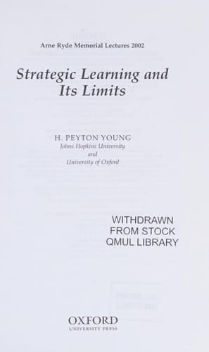 Strategic Learning and Its Limits (Ryde Lectures)