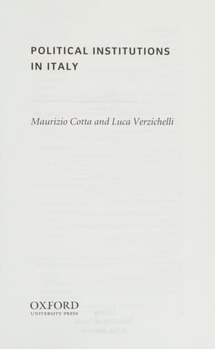 Political Institutions of Italy (Comparative Political Institutions Series)