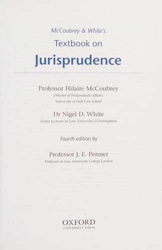 McCoubrey & White's Textbook on Jurisprudence