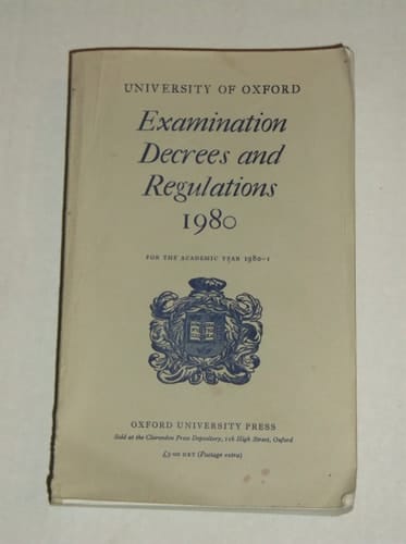 Examination Decrees and Regulations 1980, for the Academic Year 1980-1