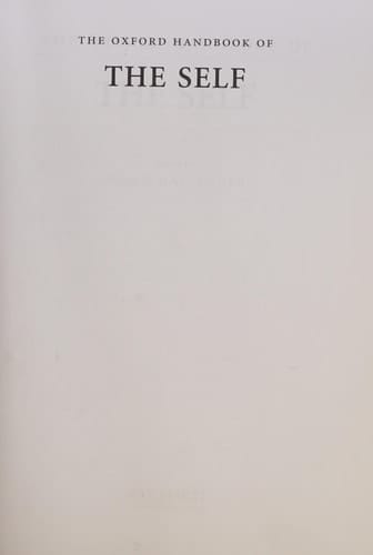 The Oxford Handbook of the Self (Oxford Handbooks)