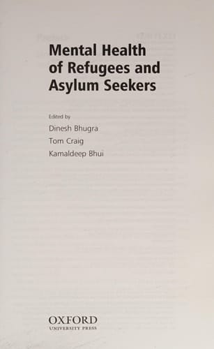Mental Health of Refugees and Asylum Seekers