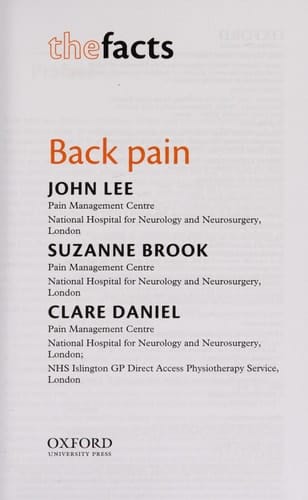 Back Pain (The Facts)