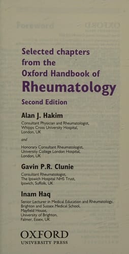 Selected Chapters from the Oxford Handbook of Rheumatology (Oxford Handbooks)