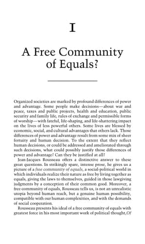 Rousseau: A Free Community of Equals (Founders of Modern Political and Social Thought)