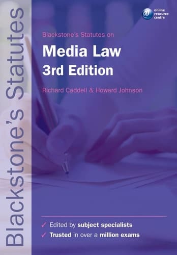 Blackstone's Statutes on Media Law (Blackstones Statutes Series)
