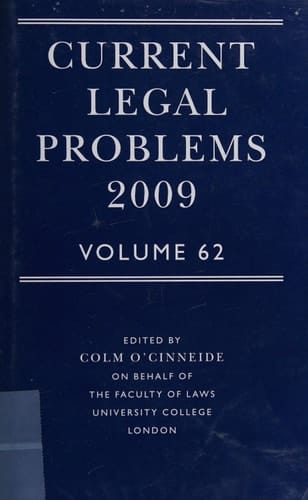 Current Legal Problems 2009: Volume 62