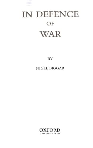 In Defence of War