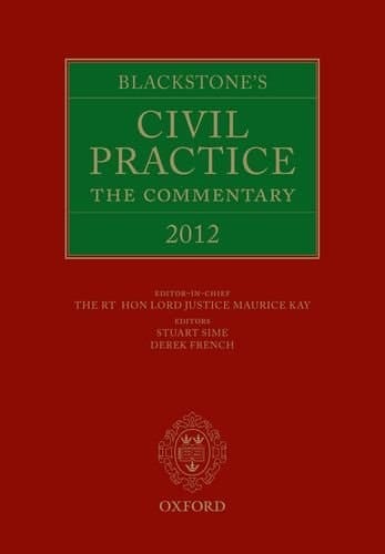 Blackstone's Civil Practice: The Commentary 2012 (Blackstones Civil Practice: Commentary 2012 Ciprac Paper)