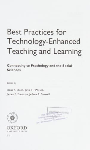 Best Practices for Technology-Enhanced Teaching and Learning: Connecting to Psychology and the Social Sciences