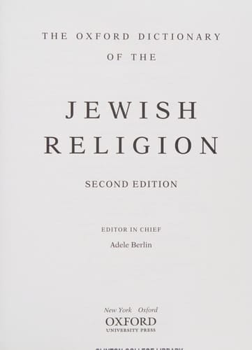 The Oxford Dictionary of the Jewish Religion