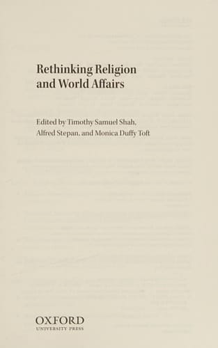 Rethinking Religion and World Affairs