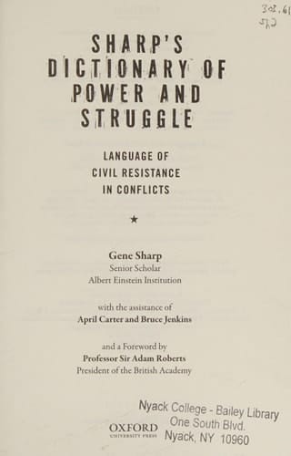 Sharp's Dictionary of Power and Struggle: Language of Civil Resistance in Conflicts
