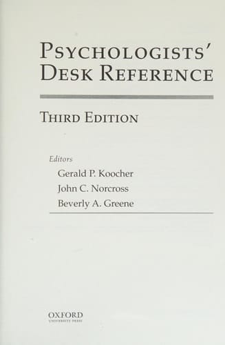 Psychologists' Desk Reference