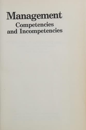 Management: Competencies and Incompetencies