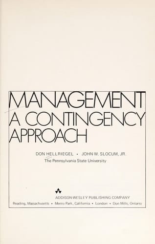 Management: A Contingency Approach