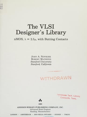 The Vlsi Designer's Library: Nmos, Lambda=2.5 Mu, With Butting Contacts (The Vlsi Systems Series)