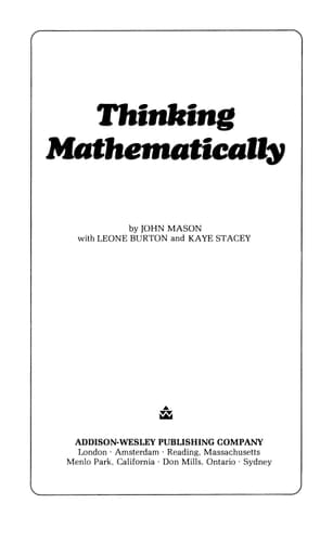 Thinking Mathematically