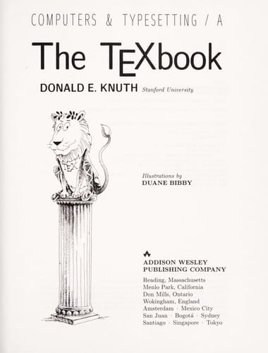 Computers & Typesetting, Volume A: The TeXbook