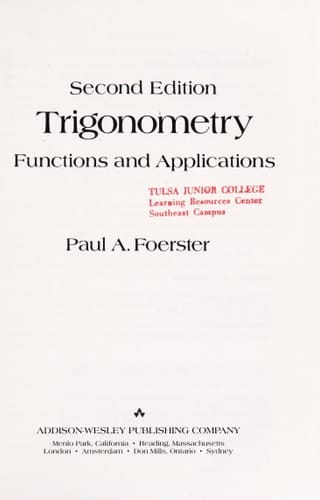 Trigonometry: Functions and Applications