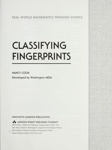 Classifying Fingerprints (Washington MESA: Real-World Mathematics Through Science)