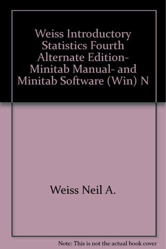 Weiss Introductory Statistics Fourth Alternate Edition, Minitab Manual, and Minitab Software (Win) N