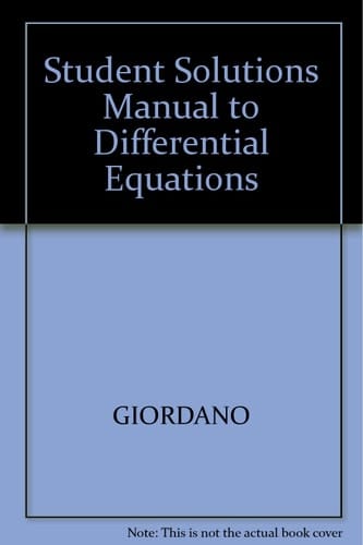 Differential Equations: A Modelling Approach Student Solutions Manual