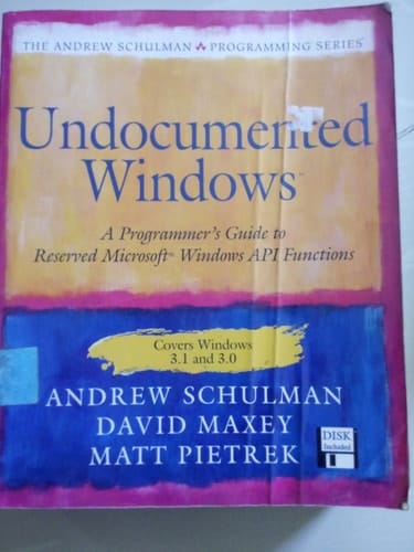 Undocumented Windows: A Programmers Guide to Reserved Microsoft Windows Api Functions (The Andrew Schulman Programming Series/Book and Disk)