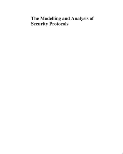 Modelling & Analysis of Security Protocols