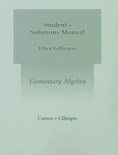 Elementary Algebra-Student Solutions