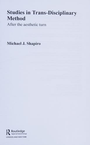 Studies in trans-disciplinary method: after the aesthetic turn