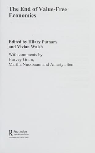 End of Value-Free Economics