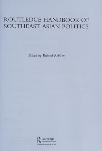 Routledge Handbook of Southeast Asian Politics